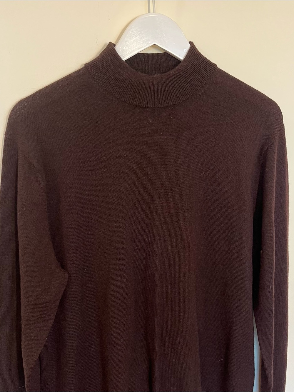 Murano Extra Fine Merino Wool Pullover Sweater Mens Large Chocolate Brown